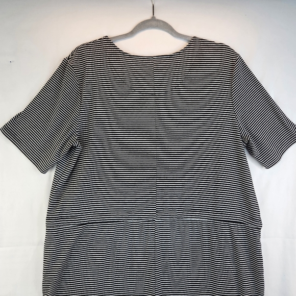 Sweet Salt Black & White Striped Drawstring Pockets Modest Summer Dress sz L. - Picture 8 of 12